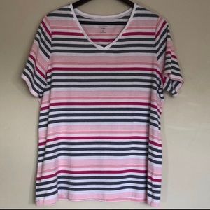 Striped V-Neck Classic Tee